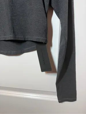 Alphalete Stratus Long Sleeve Crop Top in Charcoal Grey thumbnail 3