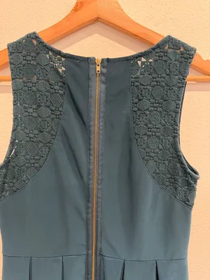 Altar'd State Teal Lace-Panel Fit & Flare Mini Dress thumbnail 5