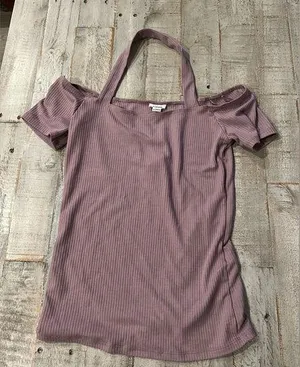 NWT Garage Purple Small Short Sleeve Blouse Top thumbnail 1