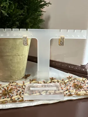 Gold glitter silver hoop earrings thumbnail 3