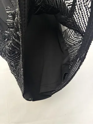 Adrianna Papell Evening Size 4 Black Silk Beaded Sequined Flapper Dress(A918) thumbnail 4