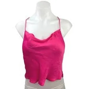 Zara Camisole Top Women Size S Pink Cowl Neck Satin Adjustable Straps‎ 1165/072 thumbnail 2