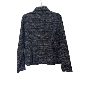 Cabi Navy Tweed Zip Front Jacket Blazer Style 723 Long Sleeve Size 10 thumbnail 7