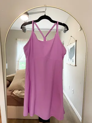 Athleta Vital Activewear Dress Size XL Orchid Pink Strappy T- Back Shelf Bra thumbnail 3