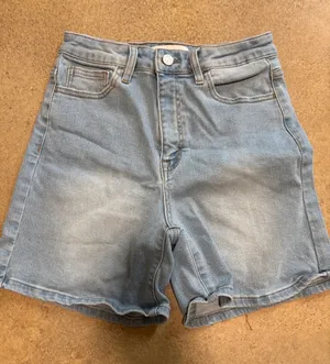High-Rise Light Blue Denim Women’s Jean Shorts thumbnail 1