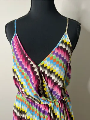 Charlie Jade Multi-Color Chevron Wrap Sundress - Women Size:XS thumbnail 2