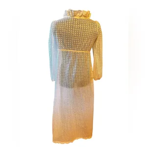 Vtg Juli Jr of Slumbertog Sheer Long Blanket Robe 1 Pocket Button Front Size 7 thumbnail 2