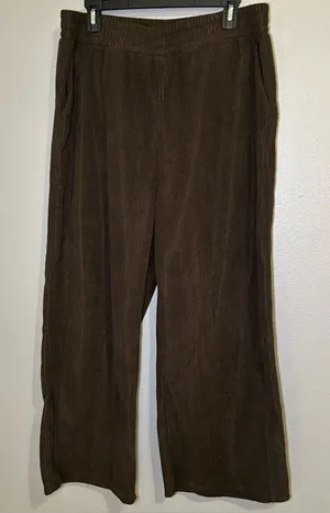 Halara Brown Corduroy Pull On Wide Leg Pants Women’s Size XL Petite thumbnail 1