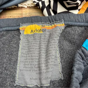 Aviator Nation Gray Sweatpants with Multicolor Stripes thumbnail 2