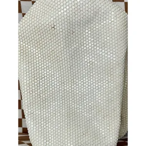 Vintage White Metal Mesh Clutch Purse Mid Century Gate Mouth Evening Bag Bridal thumbnail 9
