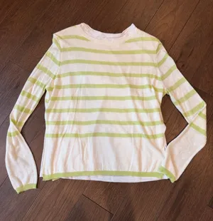 Stile Light Green Stripe Crewneck Sweater - Women’s Size Small - P304 thumbnail 1