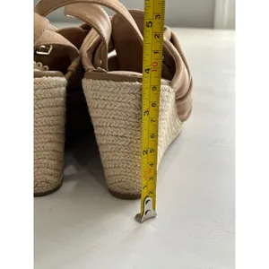 Sam Edelman Tan Suede Espadrille‎ Wedge Sandals Bow Ankle Strap Women Size 6.5M thumbnail 10