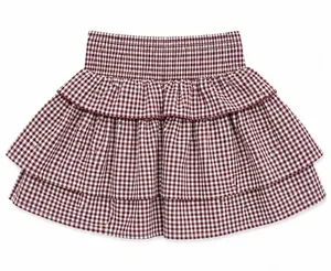 Sienna Sky Skort Women's Brown‎ Gingham Pull On Elastic Waist Size Medium thumbnail 1