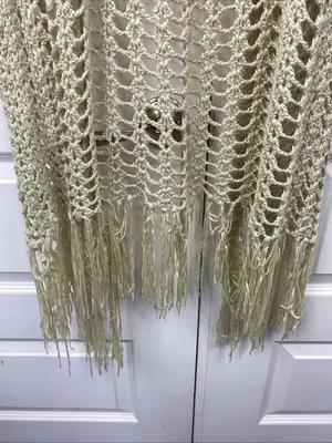 Altar’d State Duster Cardigan Boho Fringe Crochet Embroidery Hippie Festival S/M thumbnail 5