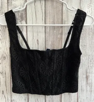 American Eagle Black Crop Tank thumbnail 1