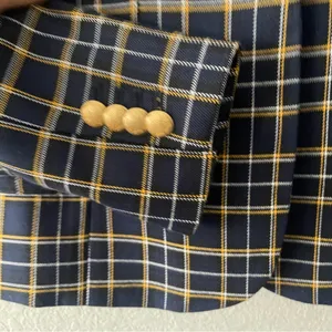 Court and Rowe Navy Peak‎ Lapel Check Plaid Blazer thumbnail 7