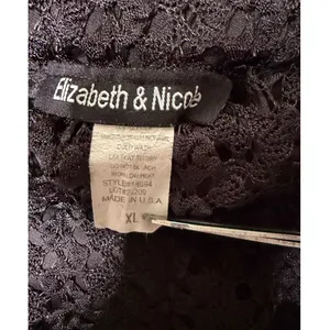 Elizabeth & Nicole 90s Black Crochet Overlay Maxi Column Skirt size L thumbnail 4