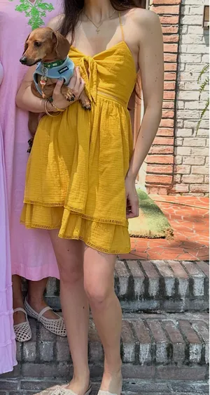 Revolve Babydoll Mini Dress Yellow Endless Rose thumbnail 3