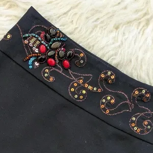 Cache ’ Women’s Hand Beaded Black Skirt NEW NO TAGS thumbnail 1