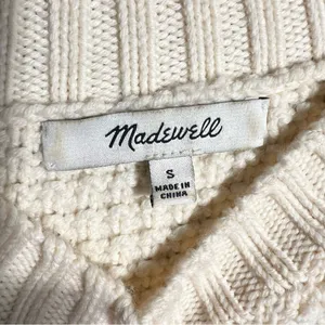 Madewell Stitchmix Cropped Pullover Sweater Womens Size Small Cream‎ Soft thumbnail 5