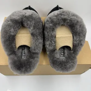 Ugg Australia Women’s Scuffette II Slippers Suede Black/Grey Size 7 New With Box thumbnail 10