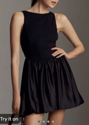 Anthropologie Maeve Black Sleeveless Mini bubble‎ Dress small NWT thumbnail 1
