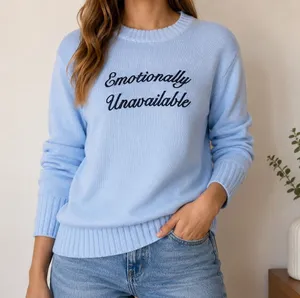 NWT Wild Fable Emotionally Unavailable Blue Knit Sweater Small thumbnail 1