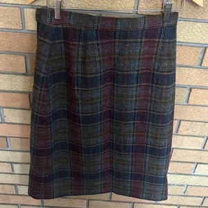 Vintage Jack Winter Plaid Midi Skirt Women’s 100% Wool Multicolor 28” Waist thumbnail 2