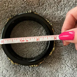 Banana Republic Black Bangle Bracelet Blue Crystal Statement thumbnail 6