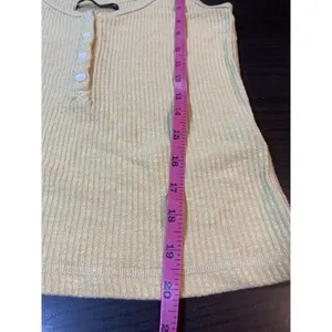 Abercrombie Tank Top Women Small Yellow Stretch Sleeveless Henley Preppy thumbnail 12