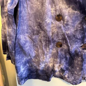Anthropologie Amadi Hilde Shine Oversize Lightweight Tie Dye Linen Blazer SizeXL thumbnail 10