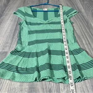 Postmark Anthropologie Green Striped Short Sleeve Dress; small Women’s thumbnail 4