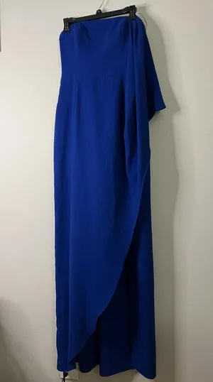 Halston Heritage Women’s Royal Blue Ball Gown Long Prom Dress thumbnail 1