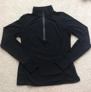 Xersion Black Quarter Zip Exercise Long Sleeve Top thumbnail 1