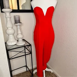 AMANDA UPRICHARD Red Cherri Sweetheart Jumpsuit NWOT Size‎ P thumbnail 4