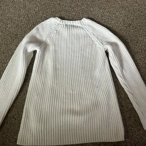 Michael Michael Kors White Cable Knit Chunky Sweater w/ gold zippers on side thumbnail 3