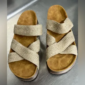 Women’s Tan Slides with Woven Straps - Size 42 EU - NWOT thumbnail 5