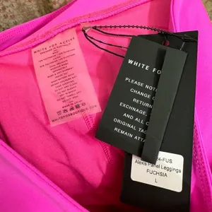 White Fox Active Alexis‎ Hot Pink Fuchsia Panel Leggings Large NWT thumbnail 3
