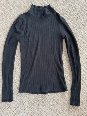 Abercrombie & Fitch Black Ribbed Mock Neck thumbnail 1