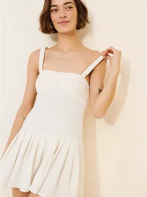 Free People Azasia Mini Dress - Ivory - Open Back - Size L thumbnail 6