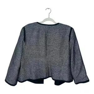 Liz Claiborne Black/White Open Front Cropped Blazer,‎ XL thumbnail 2