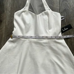NWT Lulu's White Mesh Light and Grace Halter Skater Dress Size Medium thumbnail 13