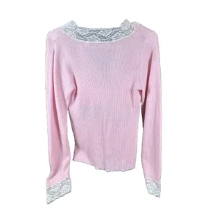 Y2K Coquette Wrap Top Medium Floral Lace Fairy Dollette Cute Girl Pink 90's VTG thumbnail 4