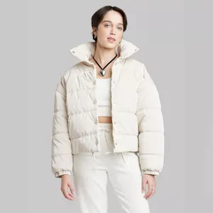 Wild Fable Iridescent Shine Duvet Puffer Jacket Womens M Y2K‎ Blue thumbnail 3