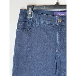 NYDJ‎ Straight Leg Mid Rise Dark Wash Jeans With Jeweled Back Pockets Size 8 thumbnail 4