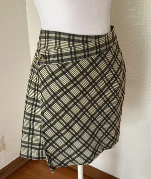 Line and Dot Plaid Mini Skirt thumbnail 2