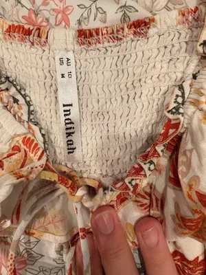 Indikah Top long sleeve floral cropped orange thumbnail 5