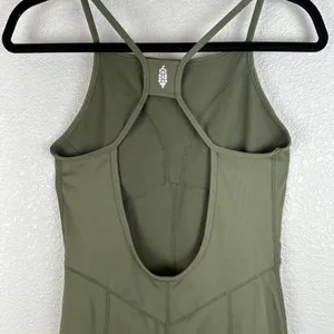 Free‎ People Movement Side To Side Performance Jumpsuit Size Medium Olive Green thumbnail 5