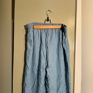 Club Z Collection Women's Wide Leg Pant Chambray Blue Pull On 100% Tencel thumbnail 7