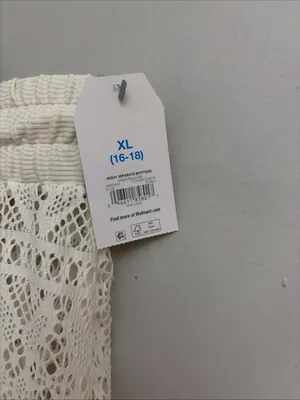 Time & tru New!Lace Drawstring cover up Beach Shorts - Cream sizeXL 16-18 thumbnail 4